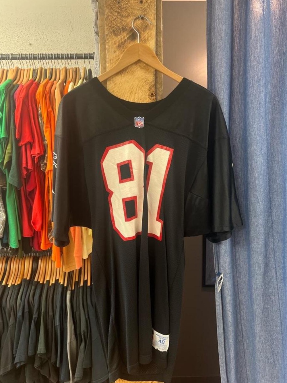 NFL Black #81 Football San Francisco Jersey with White/Red Number